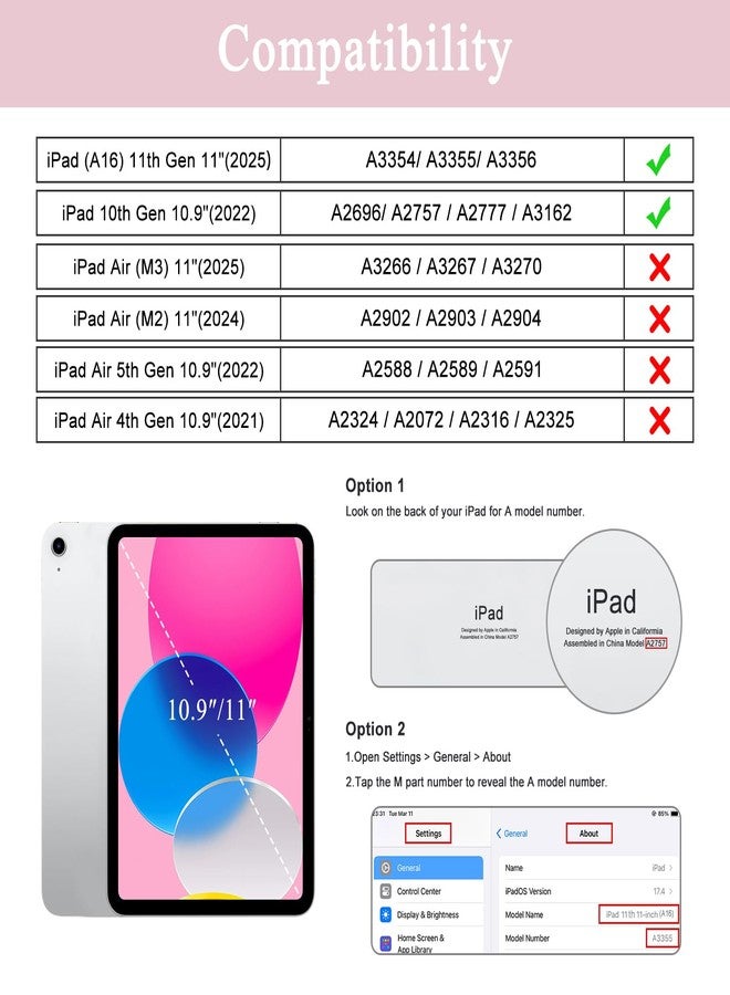 Soke for iPad (A16) 11th/10th Generation Case with Keyboard(2025/2022)-7 Color Backlight Wireless Detachable Folio Keyboard Cover with Built-in Pencil Holder for iPad 11/10.9 inch, Dreamy Marble - Image 2
